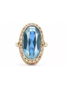 Vintage Anneau Aigue-marine Or jaune 14 carats vrc129y